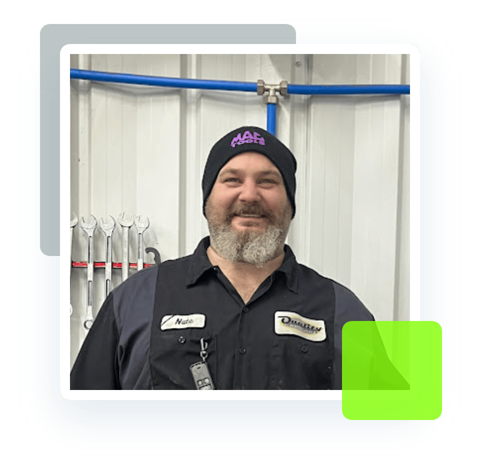 Nathan Corso, auto technician at of Quality Car Care in North Liberty, IA.